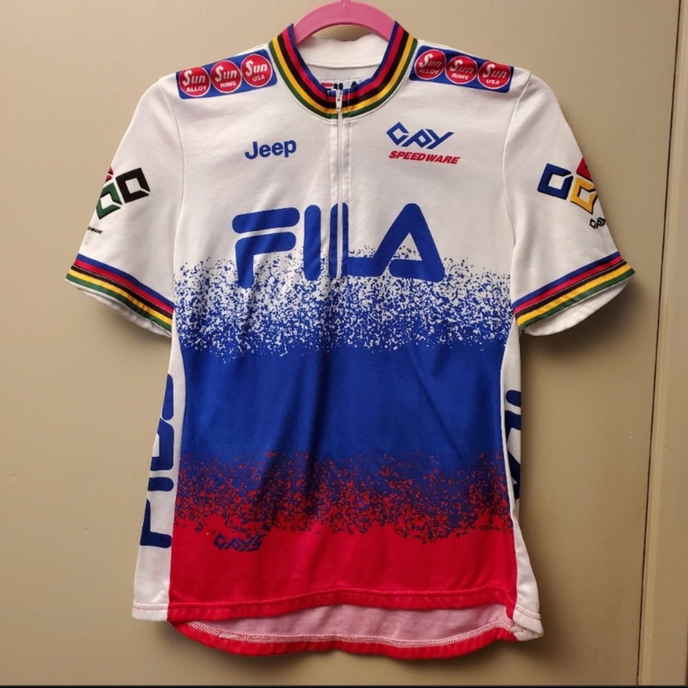 🔥Vintage FILA Biking/Cycling Jersey Lrg. L@@K🔥